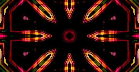 Dark Color Pixels Abstract Pattern Kaleidoscope Symmetric Mandala Ilustração Stock