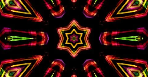 Dark Color Pixels Abstract Pattern Kaleidoscope Symmetric Mandala Ilustração Stock