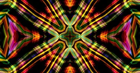 Dark Color Pixels Abstract Pattern Kaleidoscope Symmetric Mandala Ilustração Stock