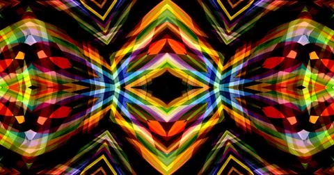 Dark Color Pixels Abstract Pattern Kaleidoscope Symmetric Mandala Stock Illustration