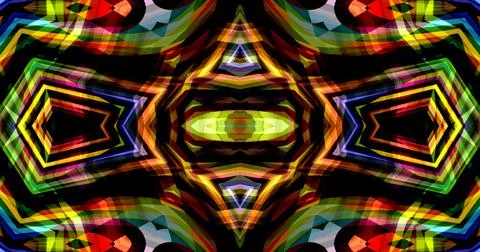 Dark Color Pixels Abstract Pattern Kaleidoscope Symmetric Mandala Stock Illustration