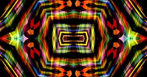 Dark Color Pixels Abstract Pattern Kaleidoscope Symmetric Mandala Stock Illustration