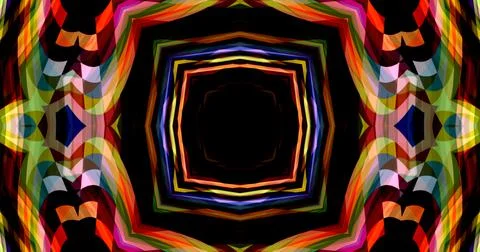 Dark Color Pixels Abstract Pattern Kaleidoscope Symmetric Mandala Stock Illustration