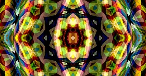 Dark Color Pixels Abstract Pattern Kaleidoscope Symmetric Mandala Stock Illustration