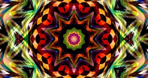 Dark Color Pixels Abstract Pattern Kaleidoscope Symmetric Mandala 스톡 일러스트