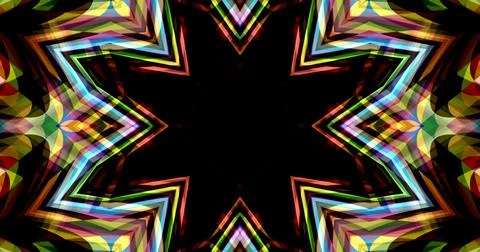Dark Color Pixels Abstract Pattern Kaleidoscope Symmetric Mandala Stock Illustration