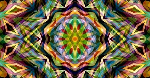 Dark Color Pixels Abstract Pattern Kaleidoscope Symmetric Mandala Stock Illustration