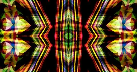 Dark Color Pixels Abstract Pattern Kaleidoscope Symmetric Mandala Stock Illustration