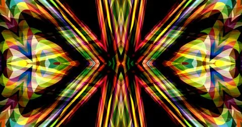 Dark Color Pixels Abstract Pattern Kaleidoscope Symmetric Mandala Stock Illustration