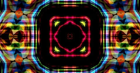 Dark Color Pixels Abstract Pattern Kaleidoscope Symmetric Mandala 스톡 일러스트