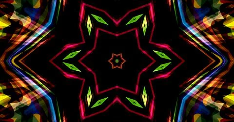 Dark Color Pixels Abstract Pattern Kaleidoscope Symmetric Mandala Ilustração Stock