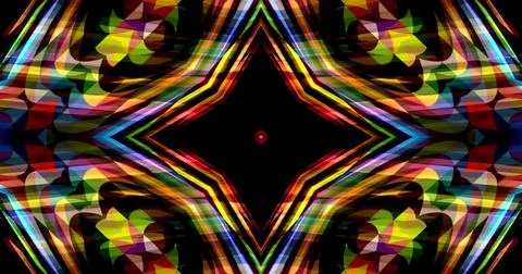 Dark Color Pixels Abstract Pattern Kaleidoscope Symmetric Mandala Stock Illustration