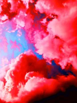 Dark colored smoke in sky, cloudy textured illustrative background Stock Illustration