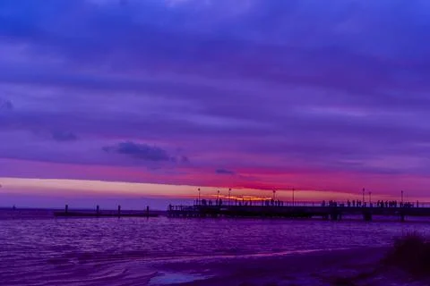 Dark colored sunset Stock Photos