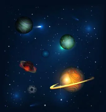 Dark colored vector illustration abstract universe Stock Illustration