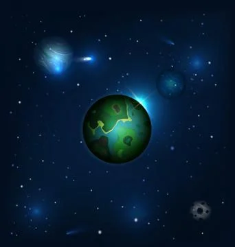 Dark colored vector illustration abstract cosmos Stock Illustration