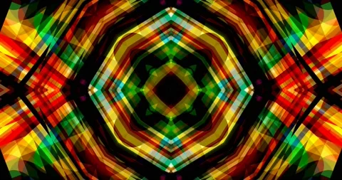 Dark Colorful Abstract Concentric Multi Lines Layers Palette Pattern Kaleido Stock Footage 141847919