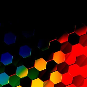 Dark Colorful Hexagonal Background. Unique Abstract Hexagon Pattern. Stock Illustration
