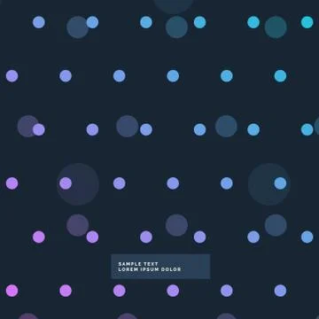 Dark colorful polka dots pattern background Illustrazione stock