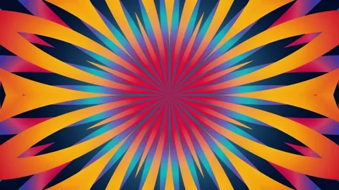 Dark colorful starburst kaleidoscope loop animation. repetition hypnotic. Stock Footage 342324853