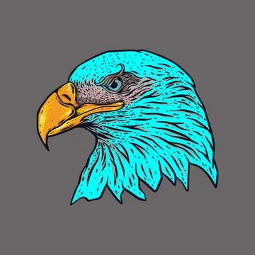 Dark colorfull eagle head vector Stock Illustration