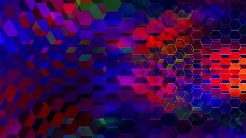 Dark Colors Winking Hexagons 1 動画素材 131366774