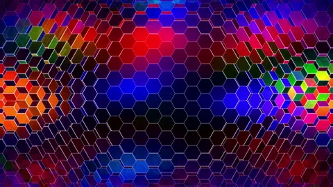 Dark Colors Winking Hexagons 2 動画素材 131366754
