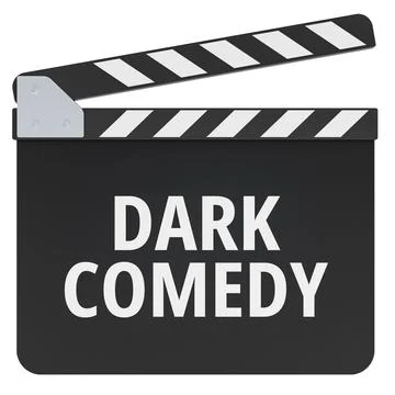 Dark Comedy concept with clapperboard. 3D rendering Stock Illustration