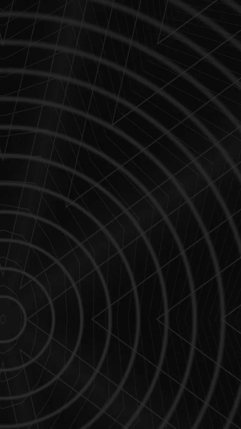 Dark Concentric Radar Circles Minimal Abstract Vertical Motion Loop Background Stock Footage 345649616