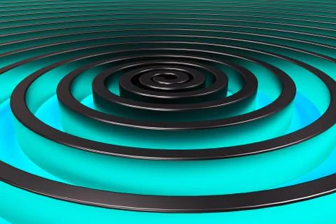 Dark concentric spiral on glowing background Stock Illustration
