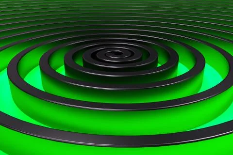 Dark concentric spiral on glowing background Stock Illustration