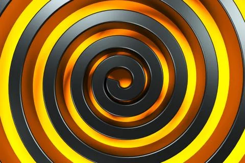 Dark concentric spiral on glowing background Illustrazione stock
