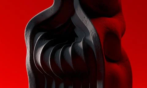 Dark concrete column bending. Hard object becomes soft. The concept of changes 库存插图