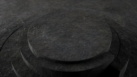 Dark concrete surface with geometric shapes and layered design Stock Footage 320530339