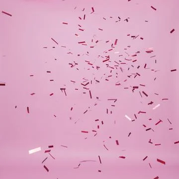 Dark confetti falling pink background Stock Photos