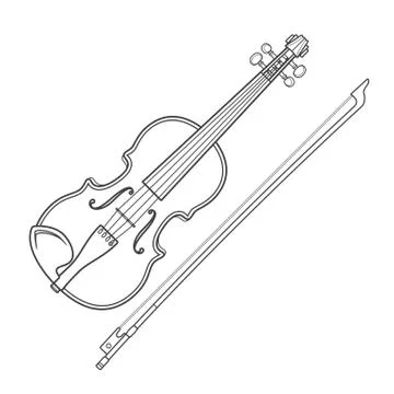 Dark contour vector fiddle violin Stock Illustration