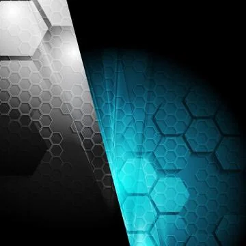 Dark contrast tech geometric background Illustrazione stock