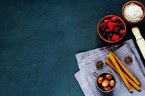 Dark cooking table Stock Photos