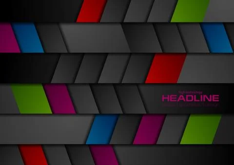 Dark corporate geometric abstract tech background Stock Illustration