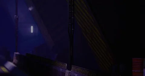 Dark corridor in an industrial space highlighting geometry and shadows 库存插图