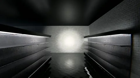 Dark Corridor with Minimal Light Stock Footage 337599216