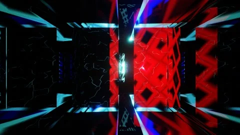 Dark corridor with red walls in a seamless loop. Vídeo Stock 273968102