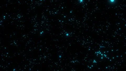 Dark Cosmic Dust Background Floating Blue Neon Star Particle Texture Stock Illustration