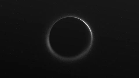 Dark cosmic ring with subtle glow and star field on black background. Abstr.. Stock Illustration