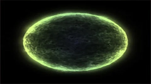 In the dark cosmos, a blue planet glows like a sphere, illuminated by a distant  Stock Footage 296872045
