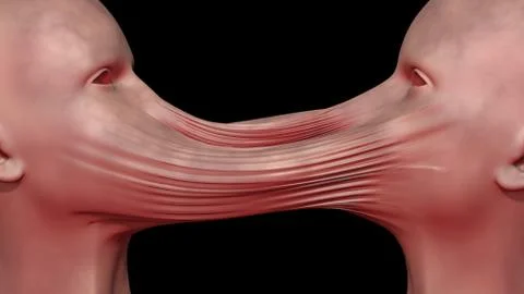 Dark CRISPR. Genetically engineered human clones . Conjoined twins 3d render Stock Illustration