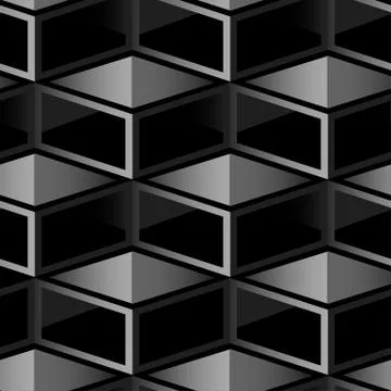 Dark cube geometric seamless pattern Stock Illustration