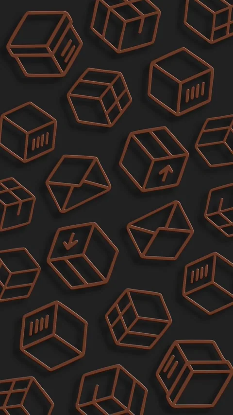 Dark cube outline pattern modern festive background Stock Footage 324773340