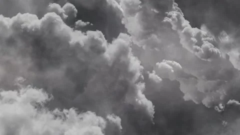 Dark cumulonimbus cloud surface with flashes of lightning Stock Footage 203833072
