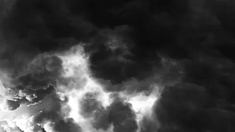 Dark cumulus cloud surface with lightning striking, 4k thunderstorms Stock Footage 195233879
